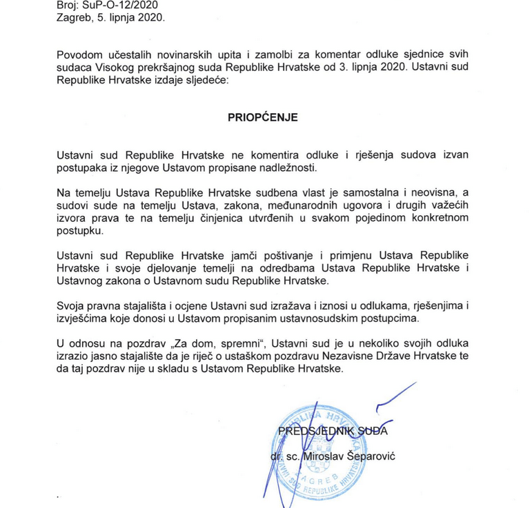 “Za dom spremni” JE USTAŠKI&nbsp;POZDRAV!!!