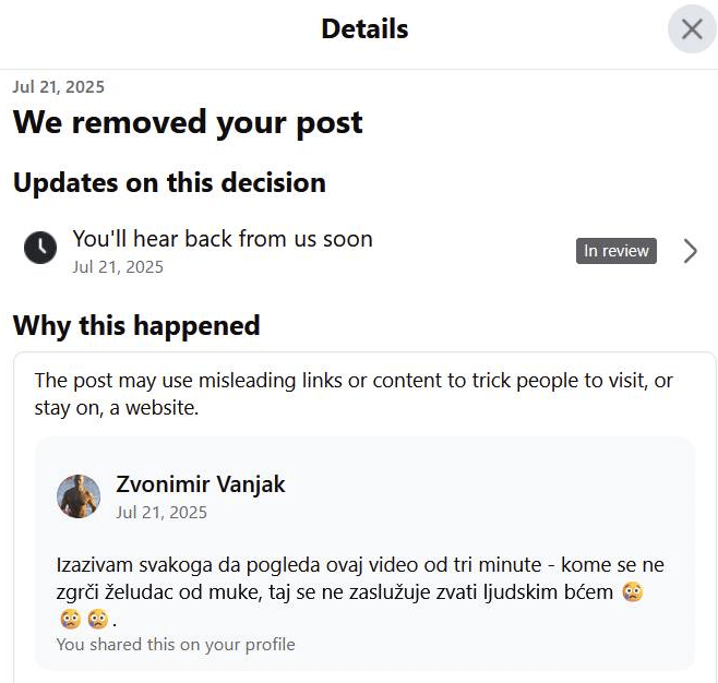 Oš’o post sa Facebooka&nbsp;😮😡😡😡